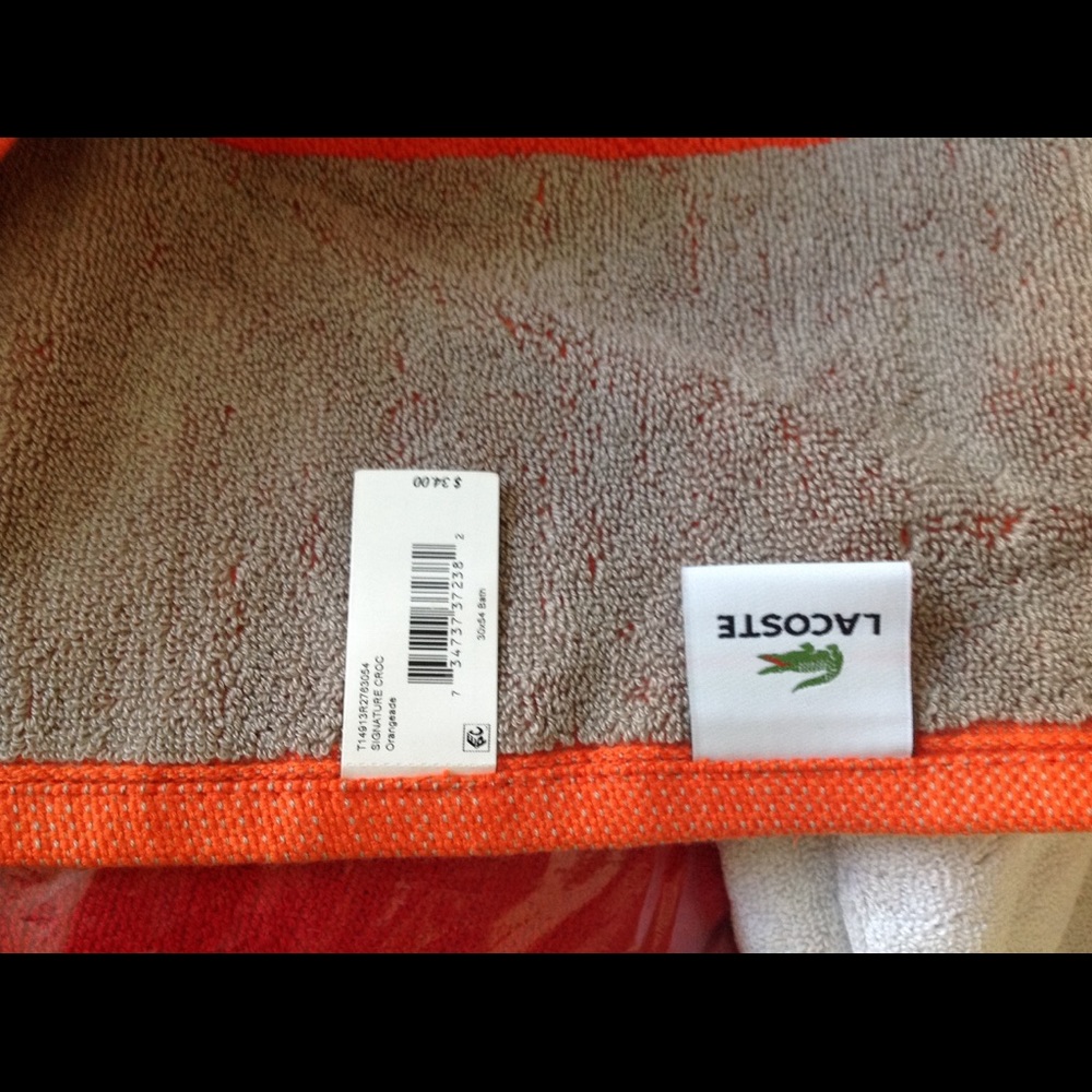 Lacoste Signature Logo Towel, 100% Terry Cotton